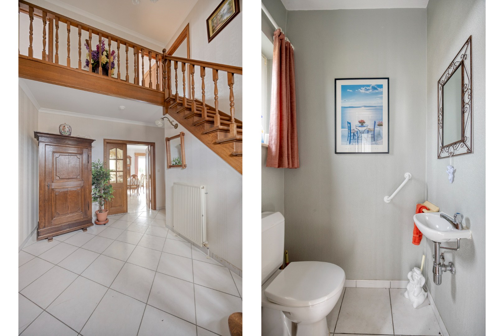 Inkomhal en apart toilet