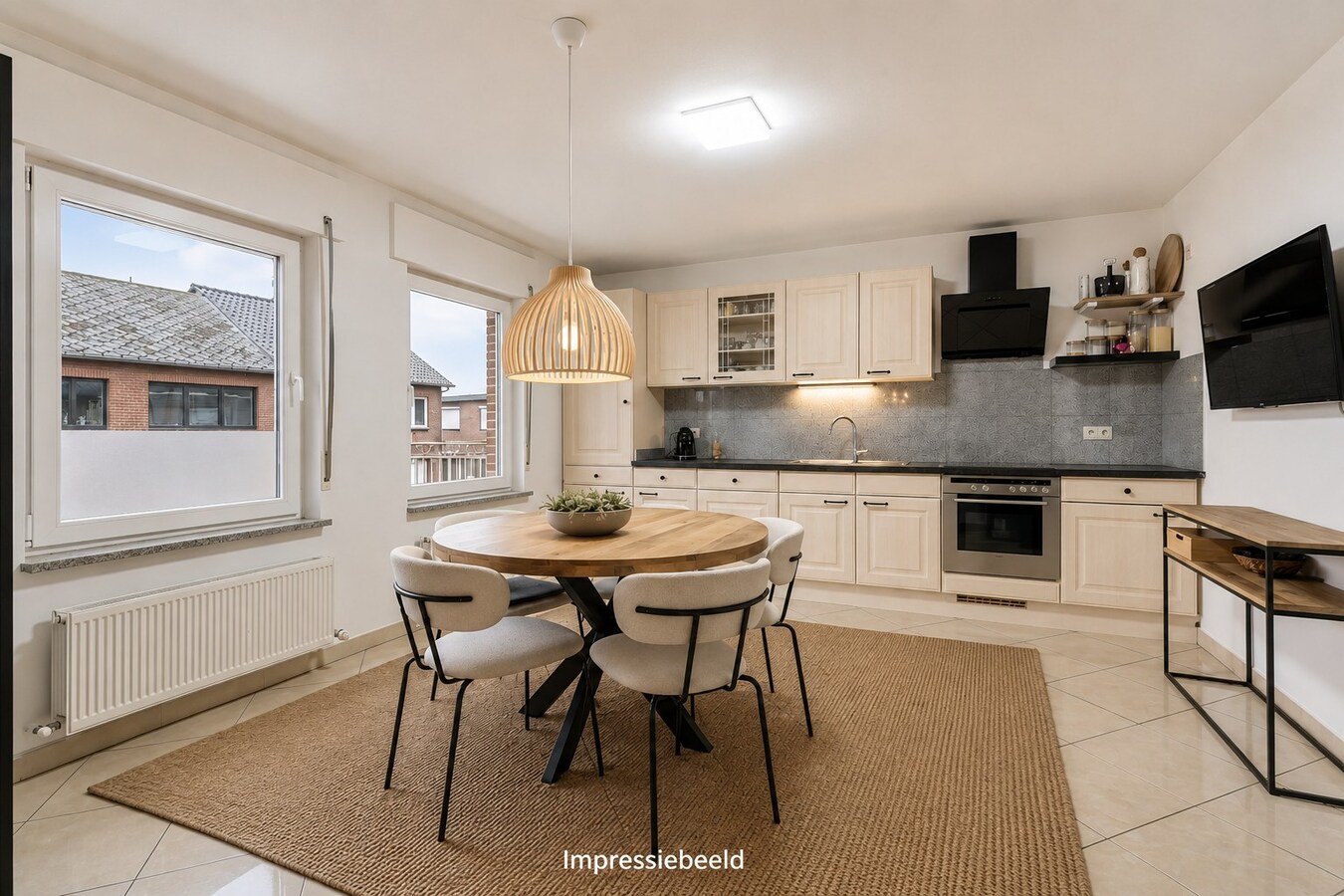 Ruim energiezuinig duplexappartement (146 m²) -  kwaliteitslabel B -  3 slaapkamers, terras en private buitenparking. 