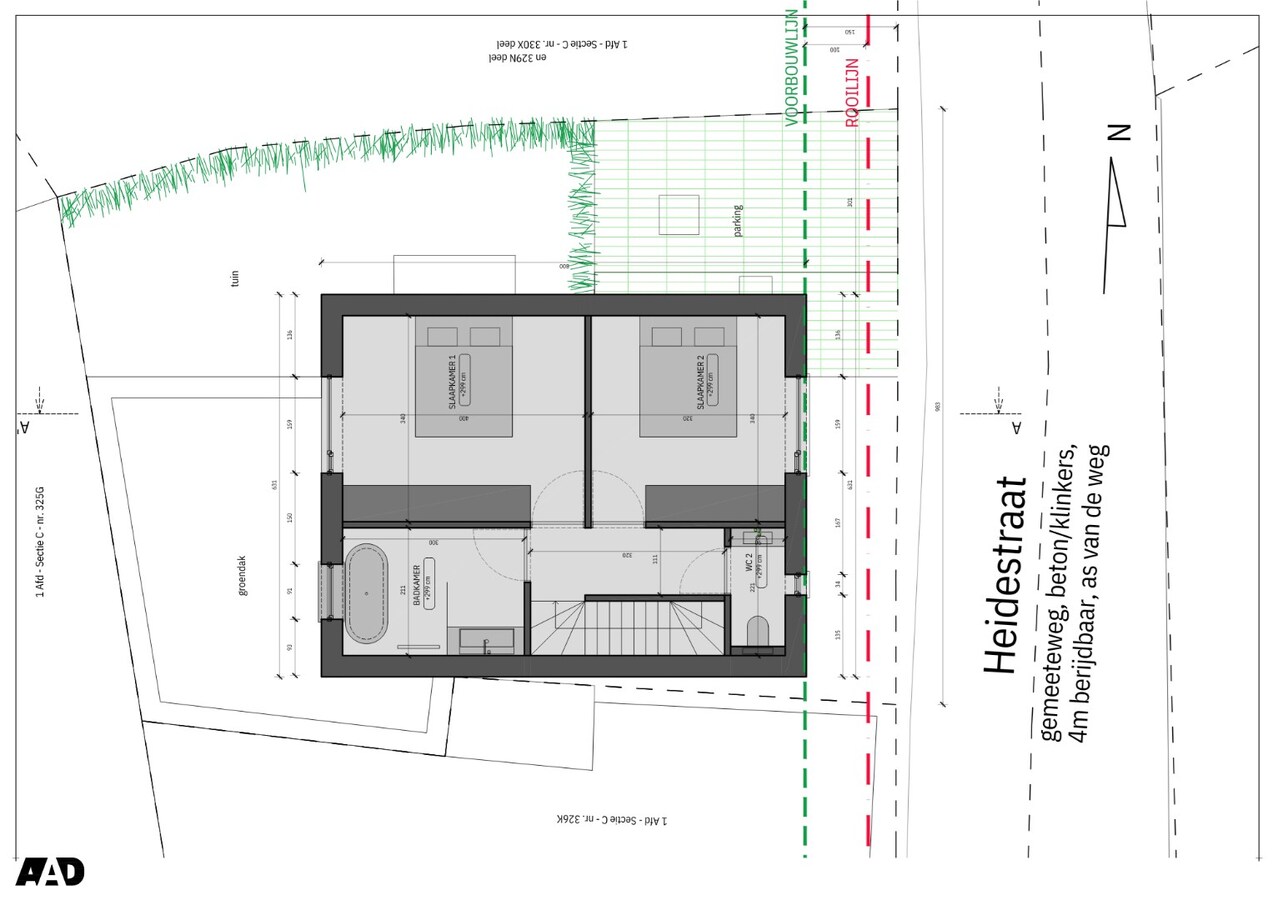 Bouwgrond voor HOB in residentiële woonwijk 