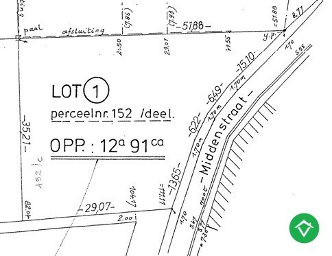 Bouwgrond (1291m²) op één rustige, gunstige ligging te Gits 
