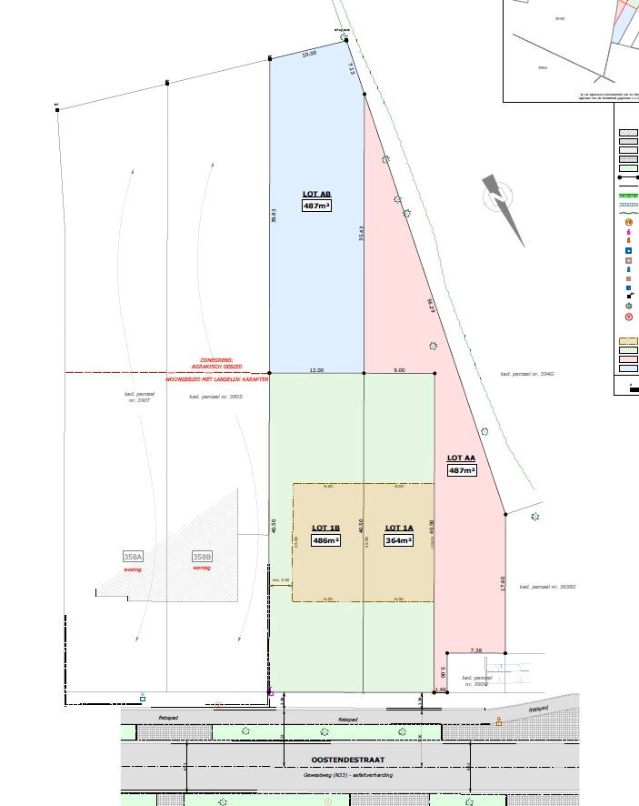 Ruime perceel (851 m²) voor halfopen bebouwing met landelijke verzichten te Torhout 