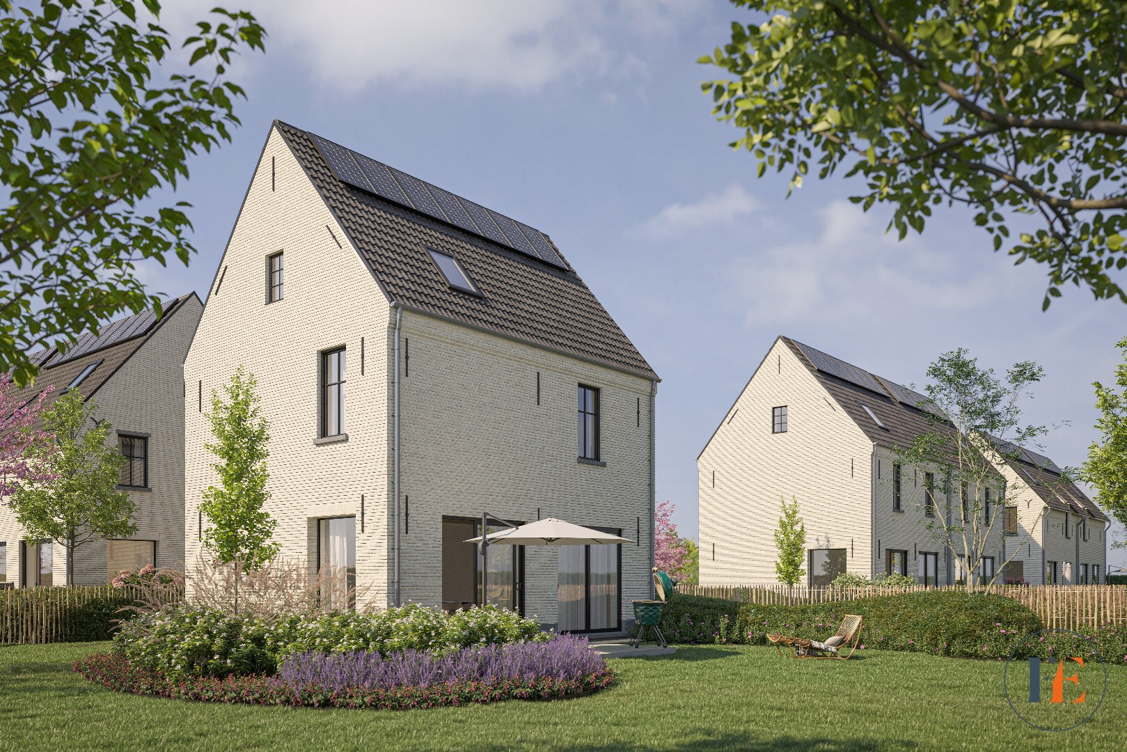 Grenzend aan De Pinte, liggen deze mooie woningen uitkijkend op het groen 