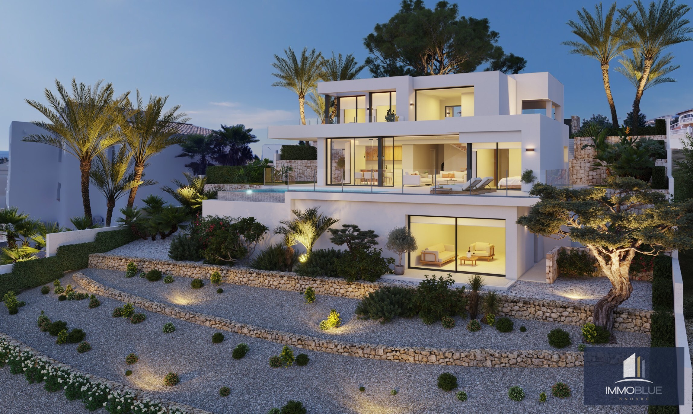 Maison moderne où le calme et la nature se rencontrent. 