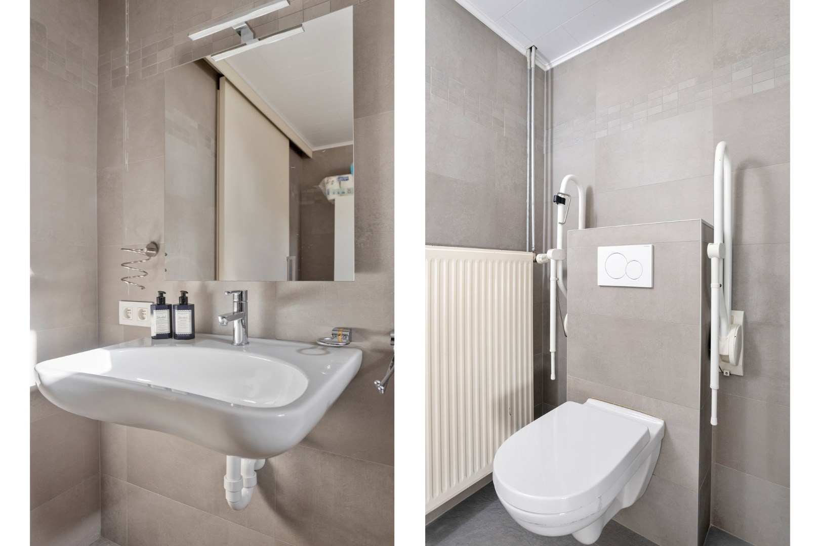 Badkamer met lavabo en toilet