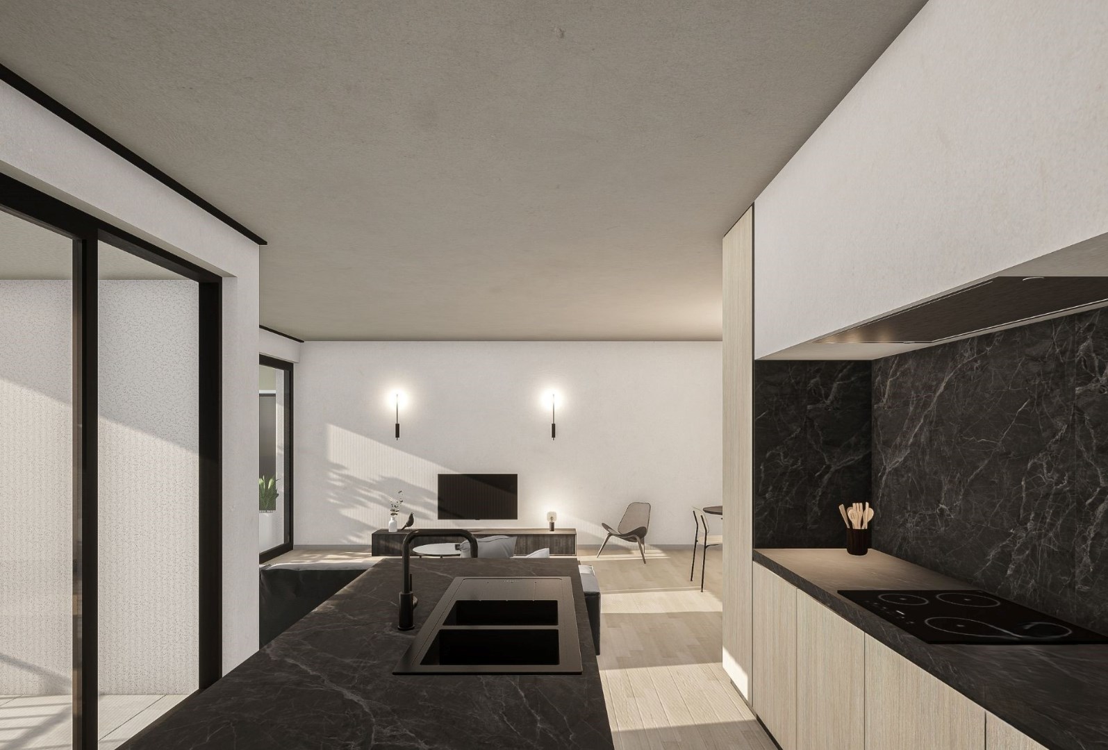 Prachtig lichtrijk en ruim (116 m²) nieuwbouw 2-slpk appartement met (zonne)terras(en), Kortemark 