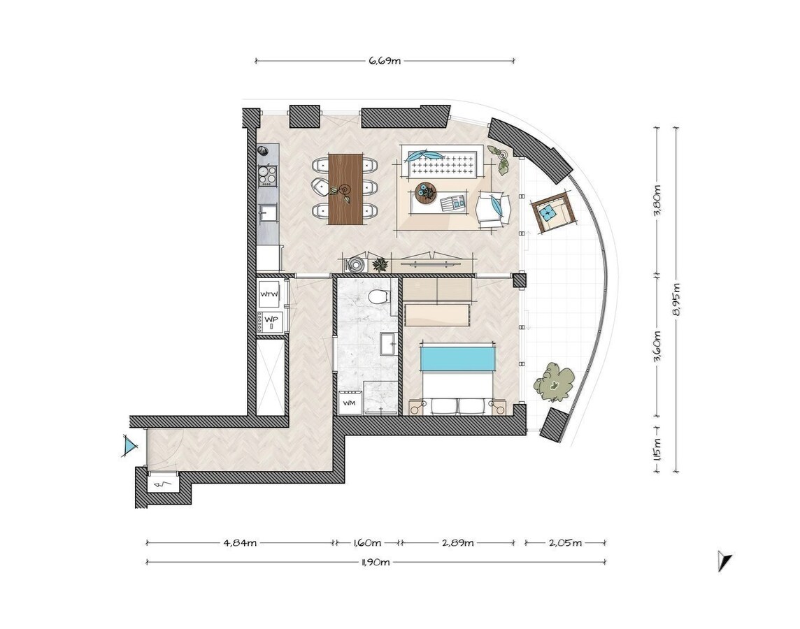 TYPE C | WONEN MET EEN EIGEN BALKON AAN HET SPOORPARK 
