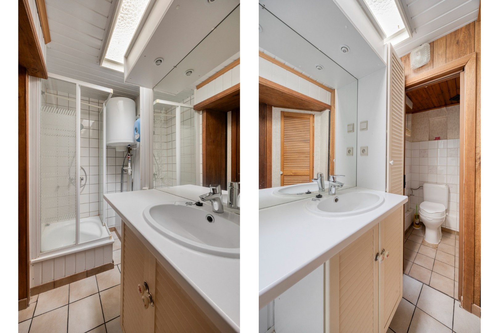 Badkamer met toilet en douche