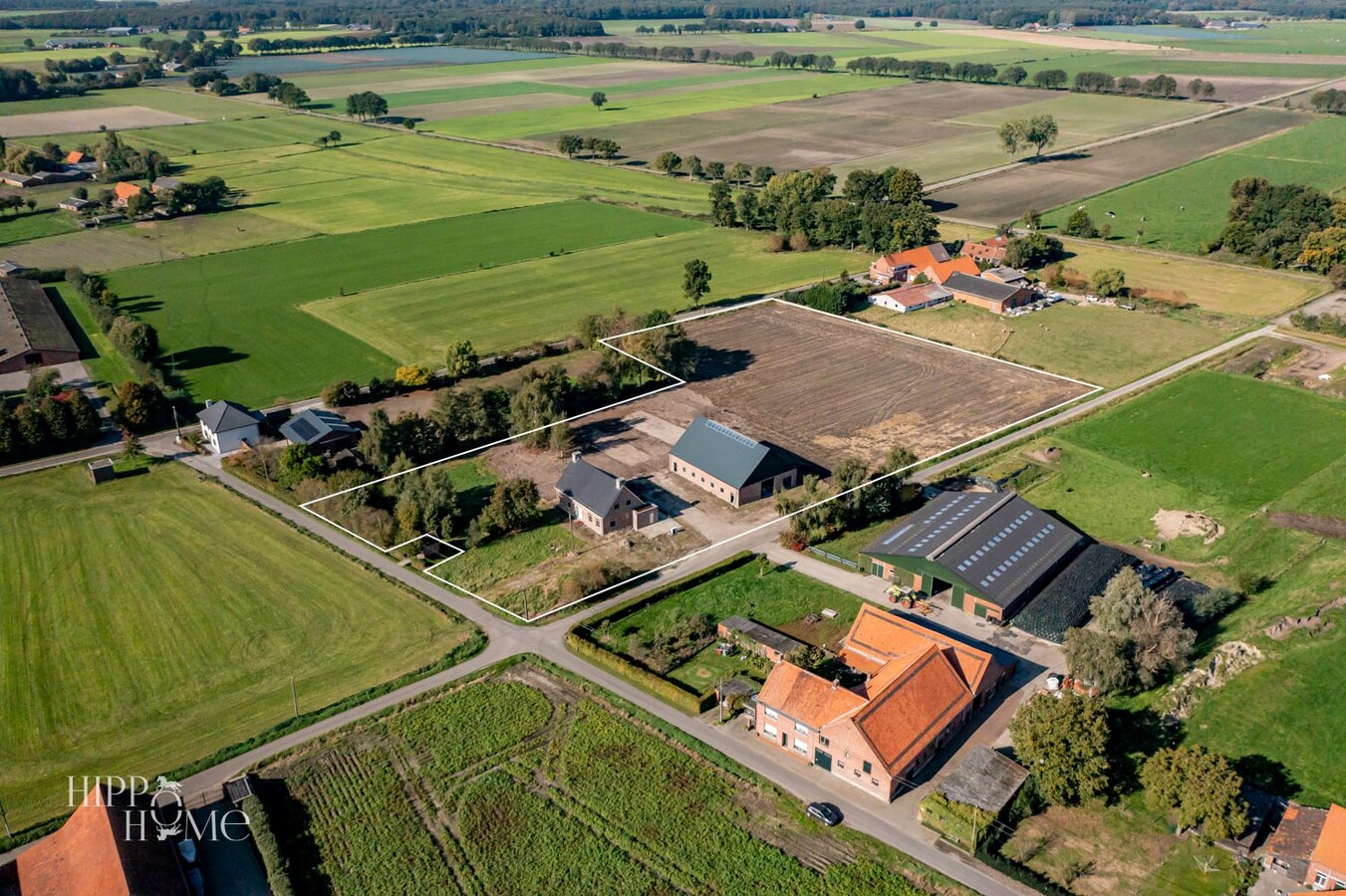 Hedendaags woning met hangar en aanpalend grasland op +/- 1,5ha 