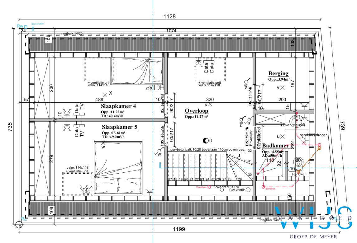ULTRA ruime nieuwbouwwoning met 5 slaapkamers, 2 badkamers te RIEME/ERTVELDE  ! 
