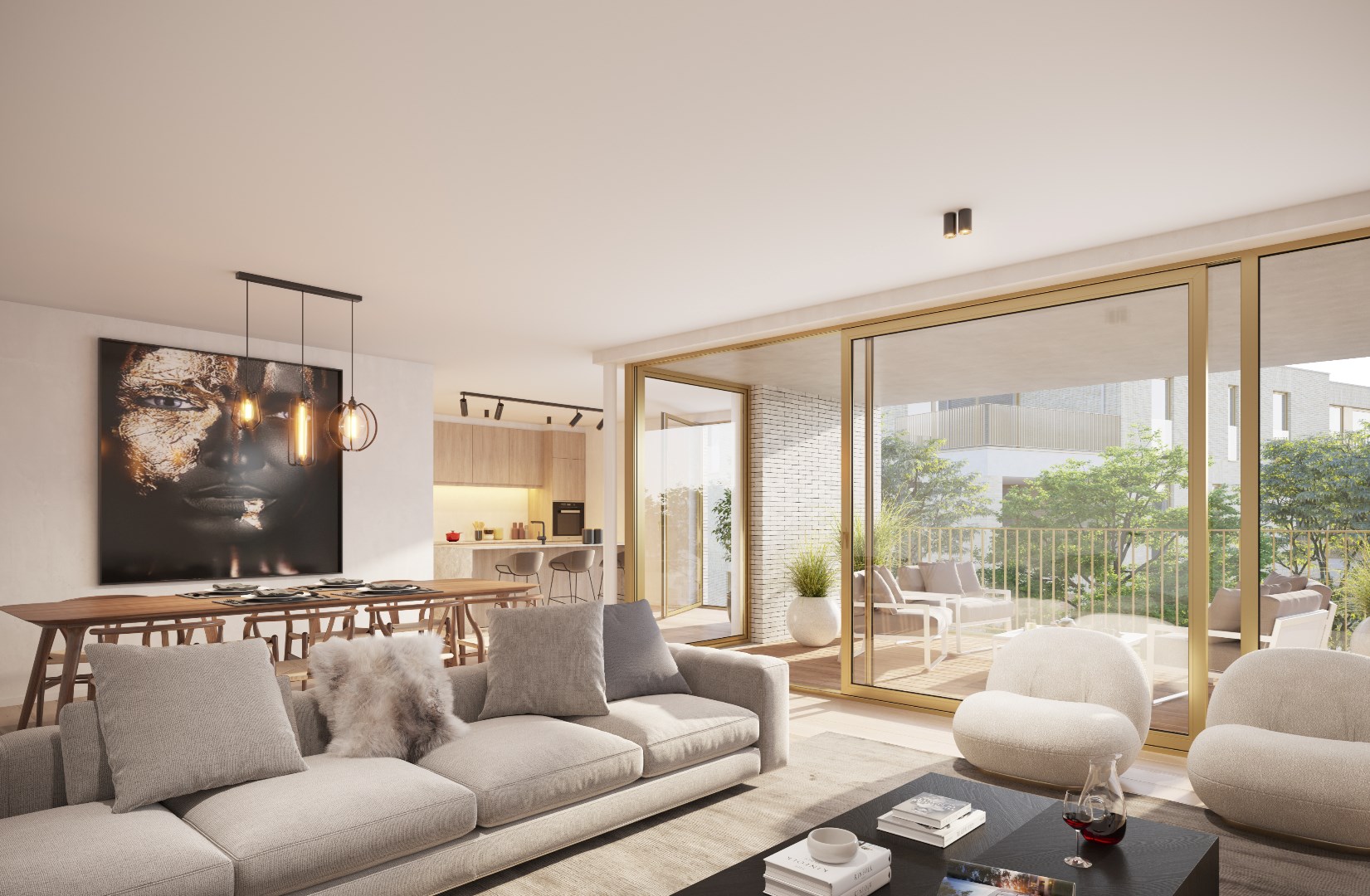 Nieuwbouwappartement met terras 