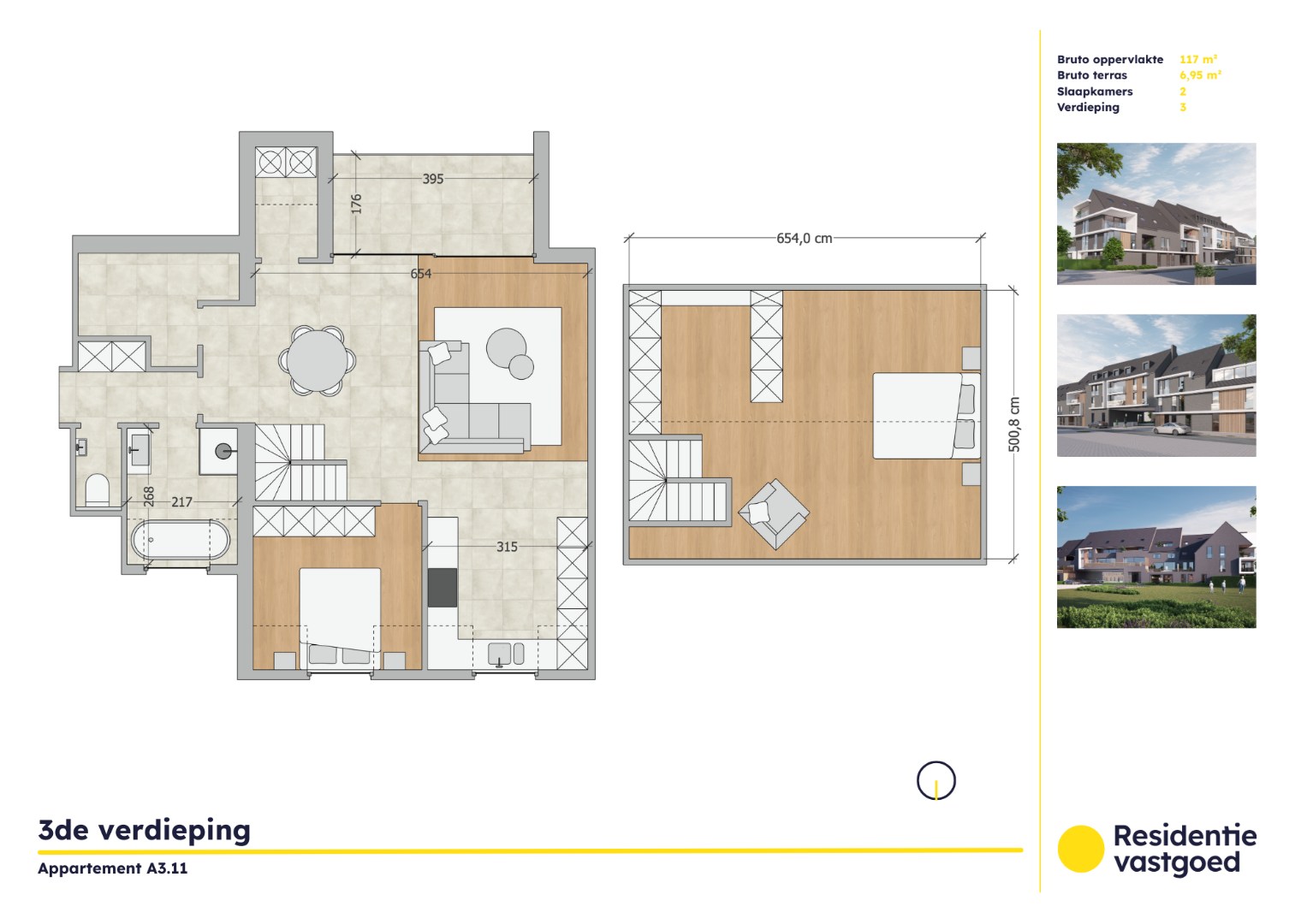 Kwalitatief 2-slaapkamerappartement op de derde verdieping in Residentie Soetkin 