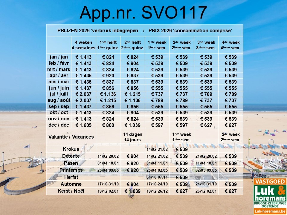 VERNIEUWD VAKANTIE APPARTEMENT TE OOSTENDE 