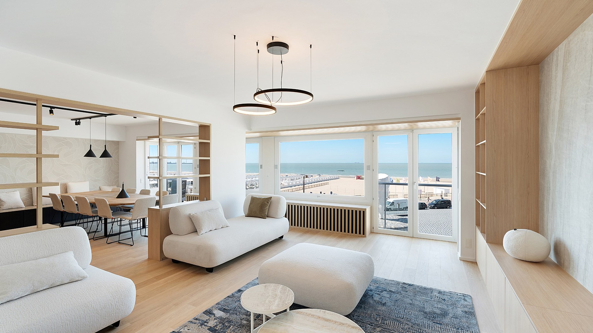 Exclusief ruim plateau-appartement met frontaal zeezicht aan het Rubensplein – met optie tot inpandige parking 