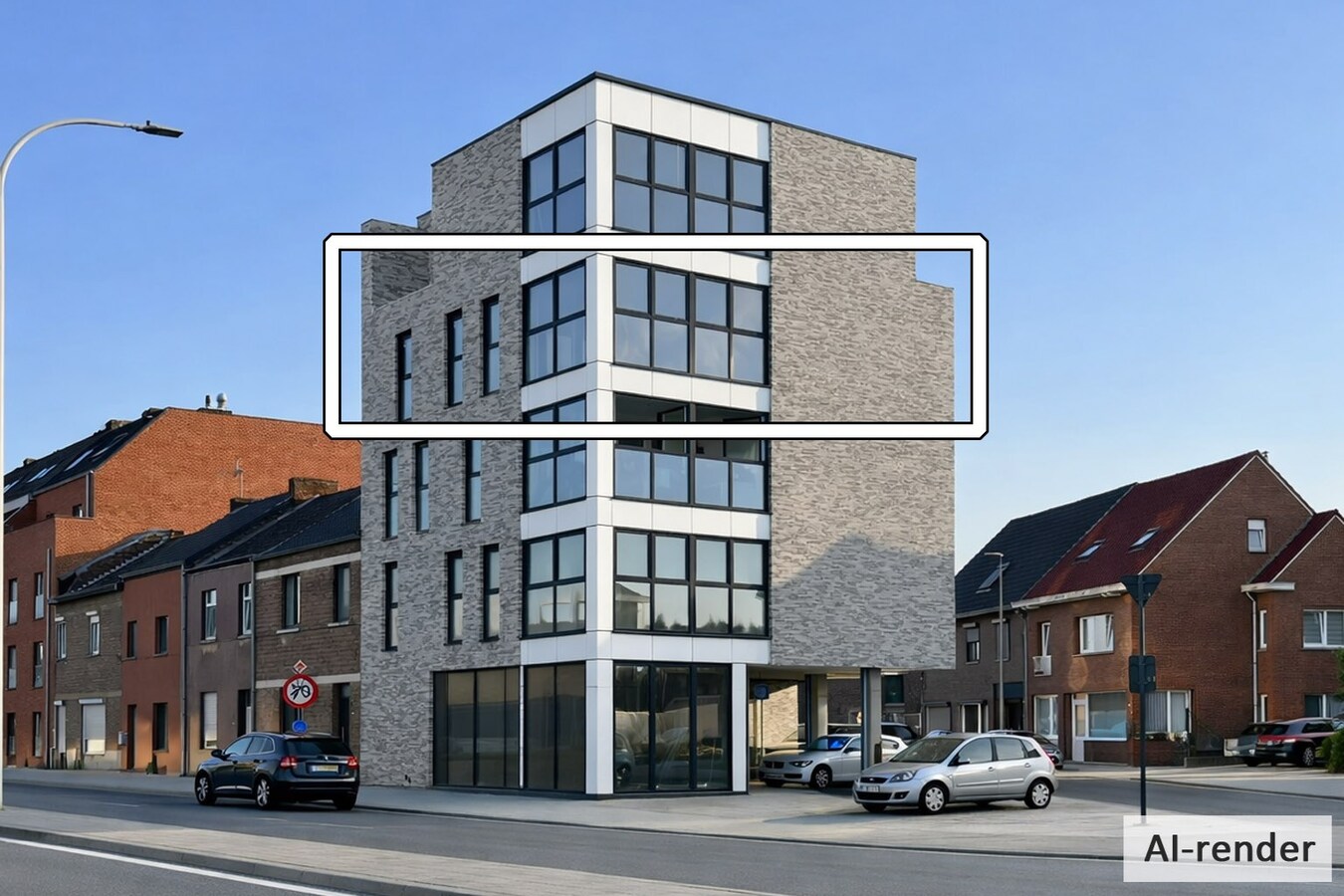 Casco+ appartement. Uniek uitzicht ! 2 slaapk., 3de verdiep. Lift. Verkoop met REGISTRATIE (geen BTW) ! 