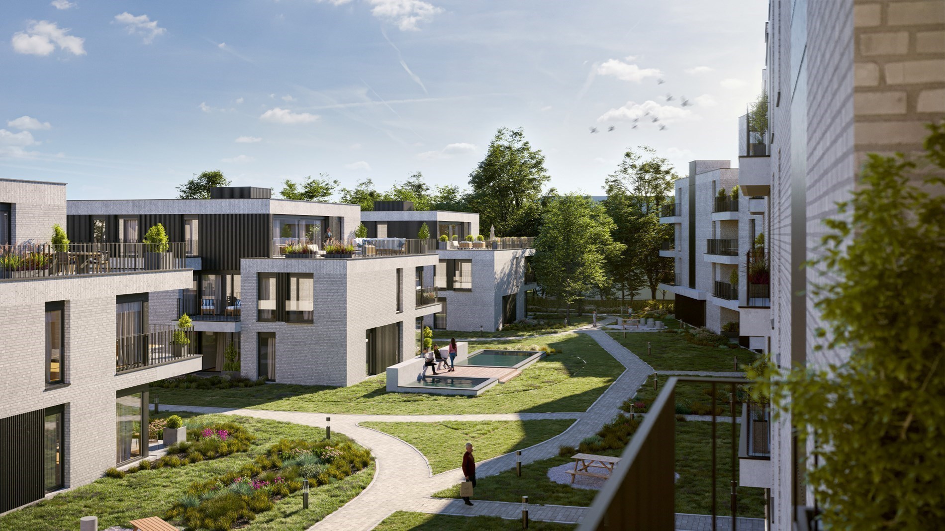 Appartement op de 1ste verdieping van 94,40m² met twee slaapkamers 