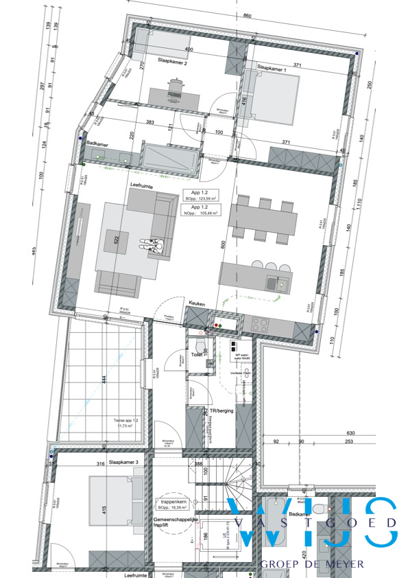 Stijlvol appartement met 2 slaapkamers en ruim terras 