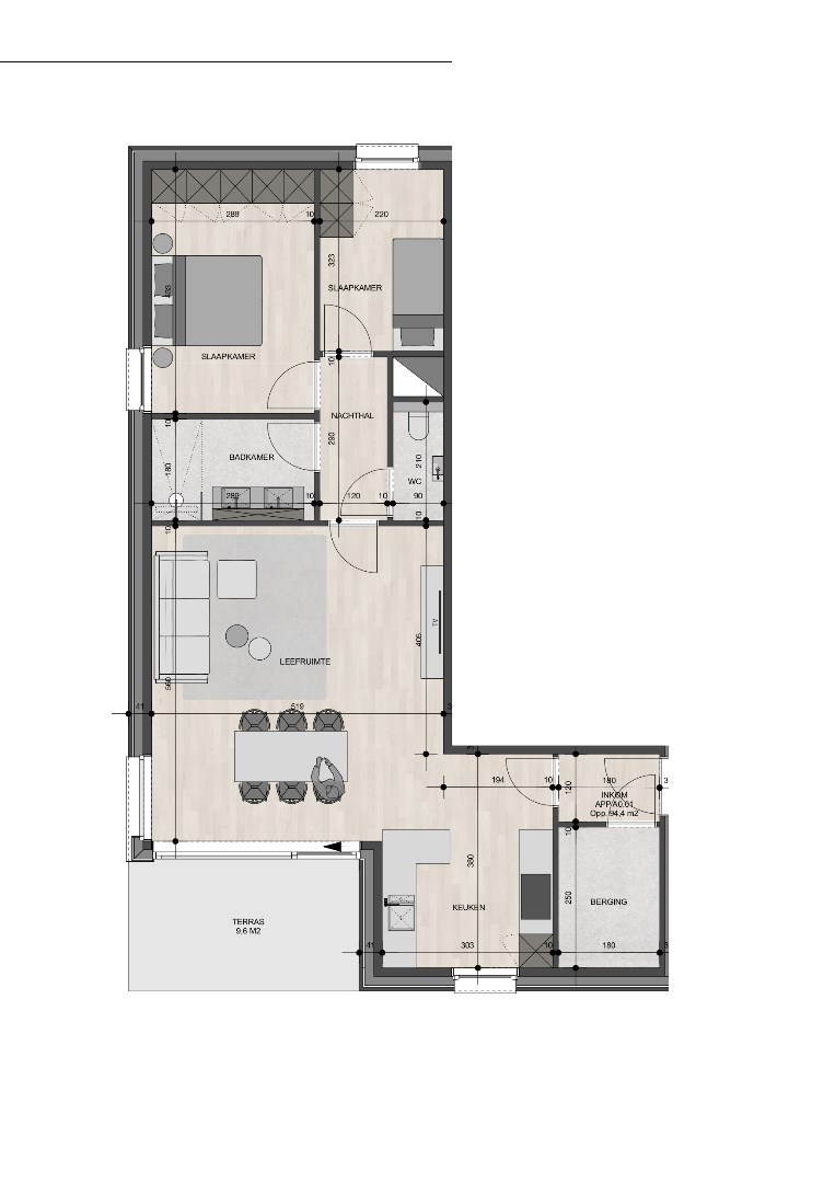 Gelijkvloers appartement van 94,4m² 