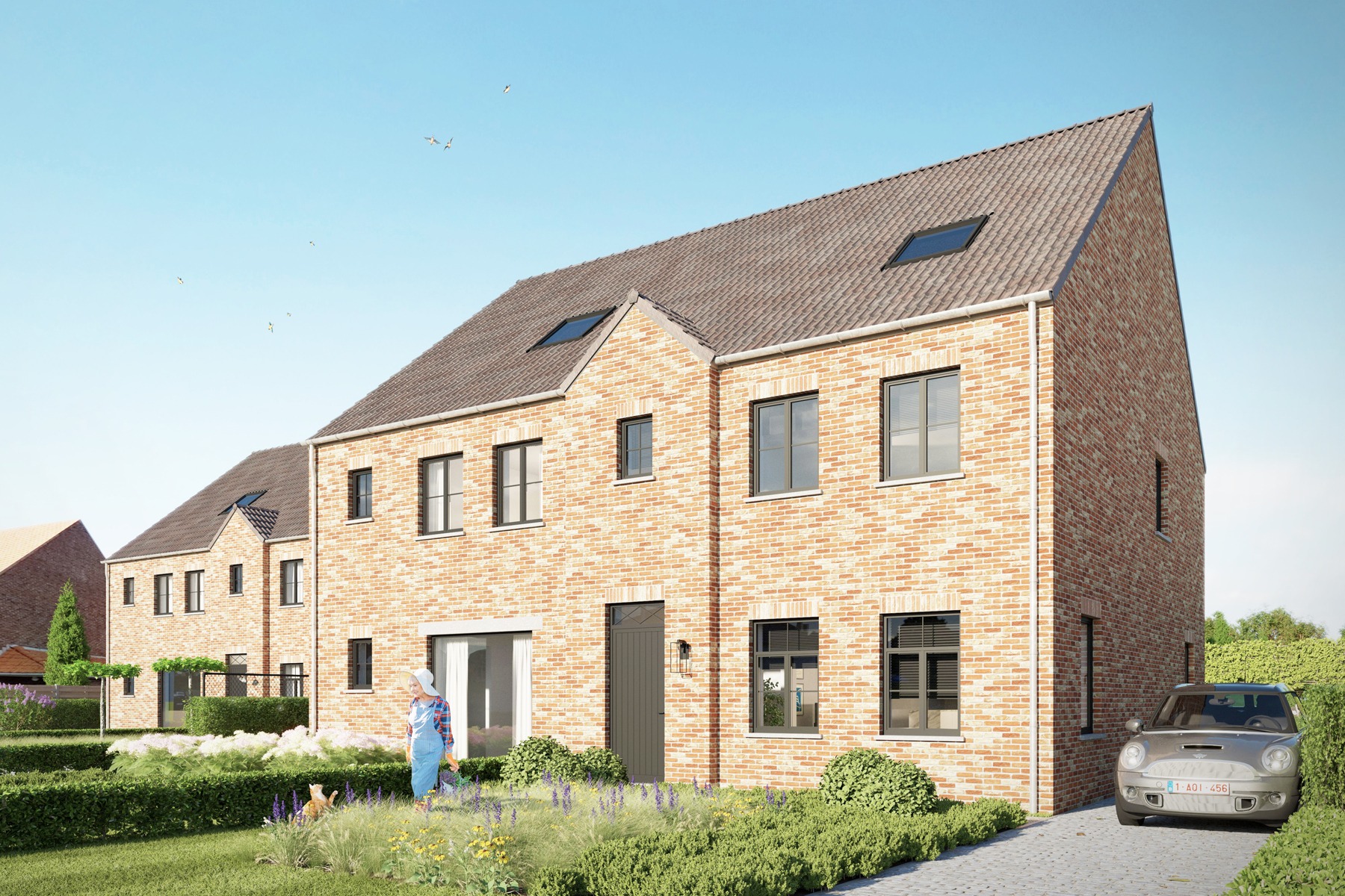 4 Halfvrijstaande BEN-woningen. 