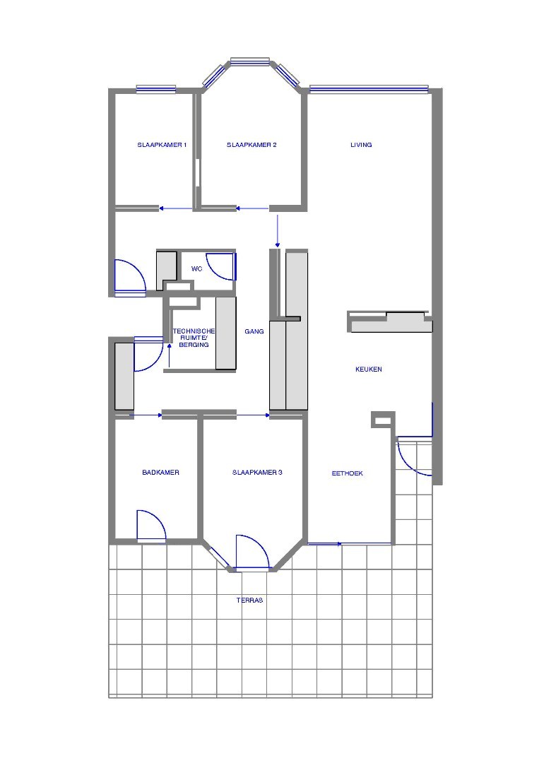 Gelijkvloers appartement met een terras van 50m²,  3 slaapkamers en staanplaats in het centrum van Leuven! - bewoonbare opp. 147m² 