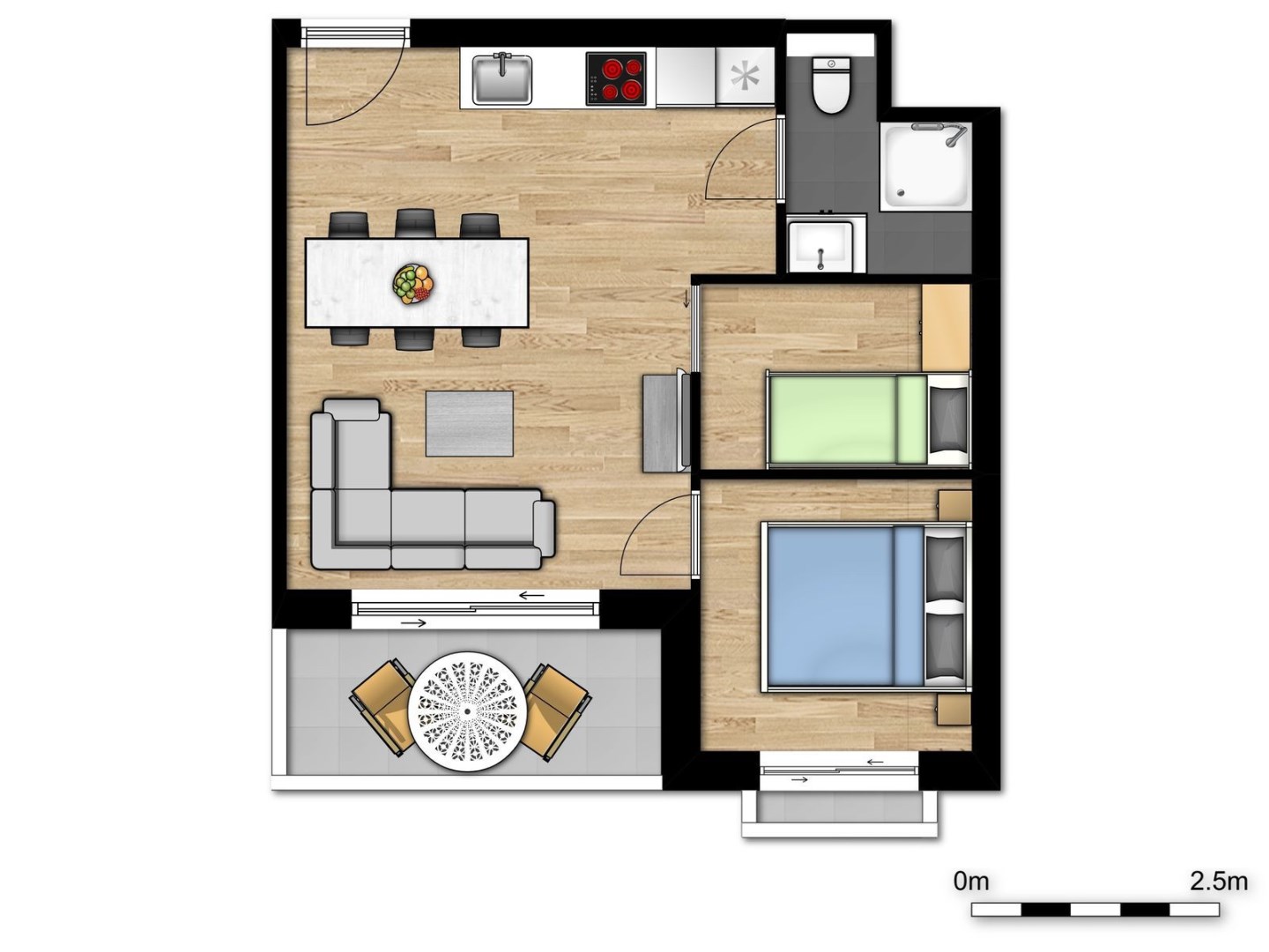 Comfort suite met aparte slaapkamer en slaaphoek (5p) in Nieuwpoort 