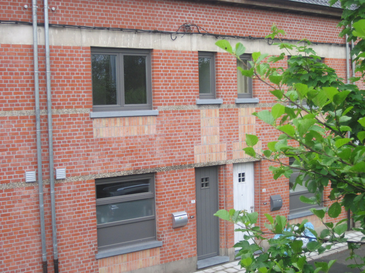 Recent vernieuwde rijwoning nabij de Schelde. 