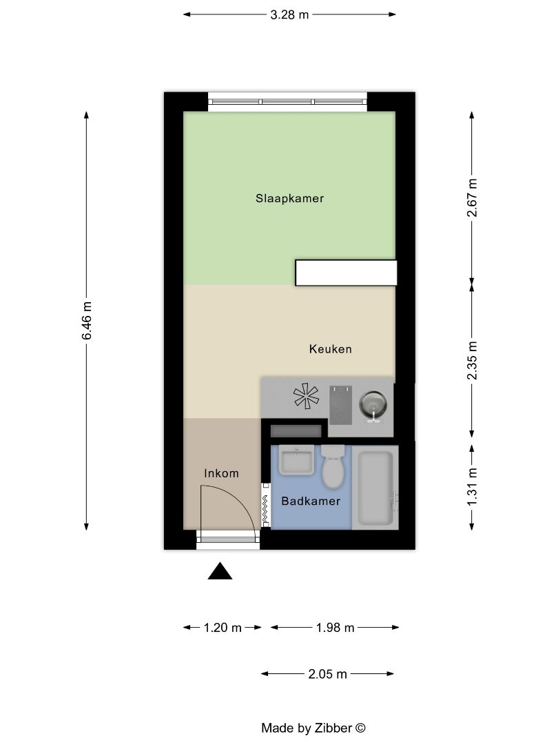 Bemeubelde studio in centrum Leuven! – EPC 209 kWh/m² - bewoonbare opp. 24 m² 