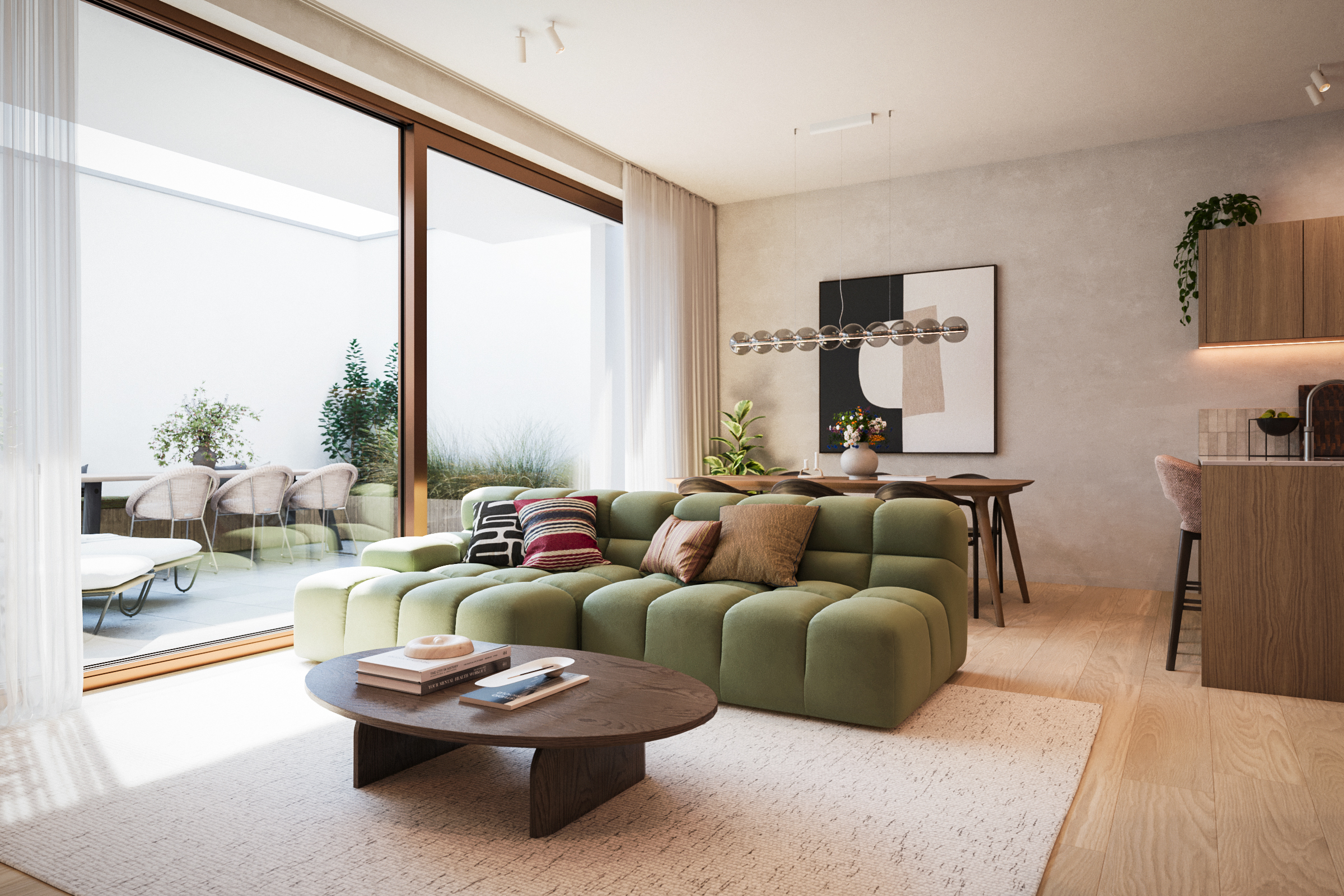 RESIDENTIE Santa Cruz–appartement met mooie zonnig terras gelegen in de Jozef Nellenslaan te Knokke. 