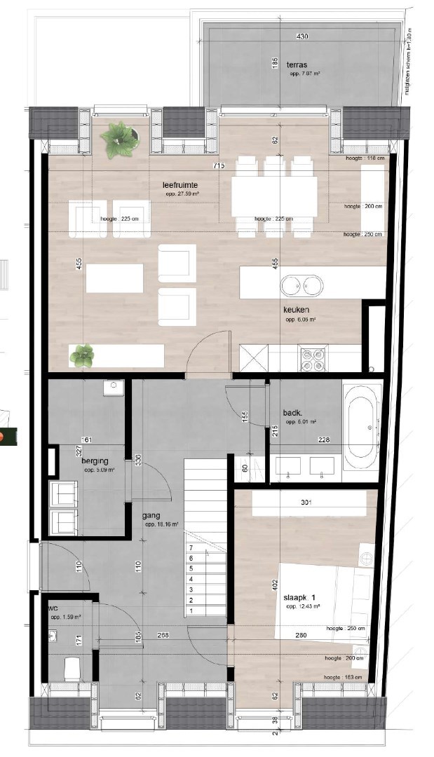 MODERN DUPLEX APPARTEMENT MET TERRAS 