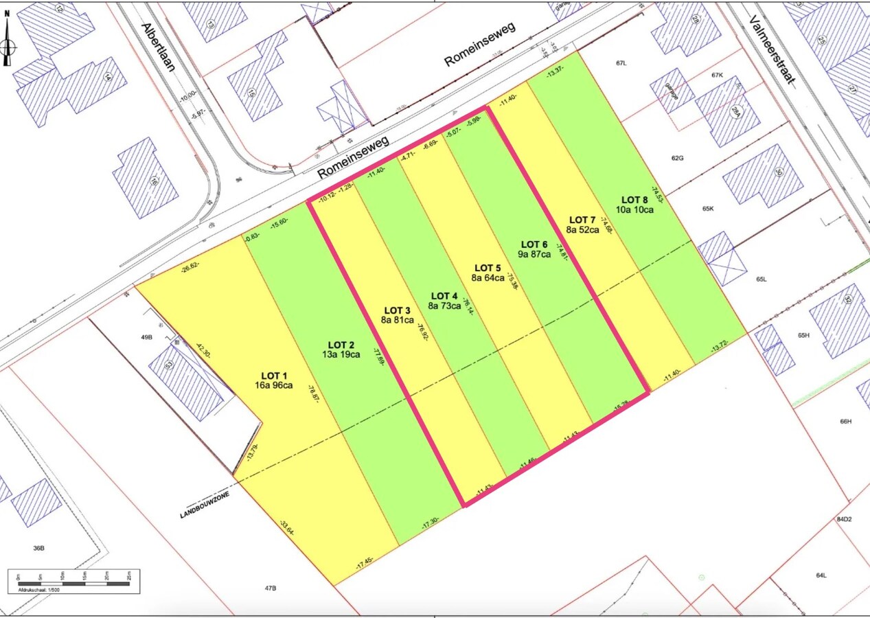 Projectgrond voor 4 halfopen bebouwingen 