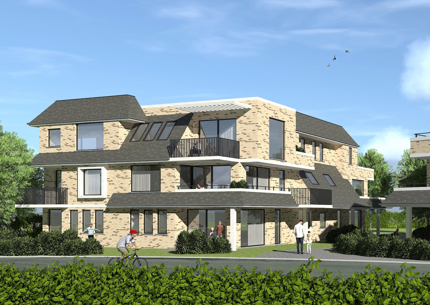 Nieuwbouwproject bestaande uit 22 appartementen in De Haan, Vosseslag 