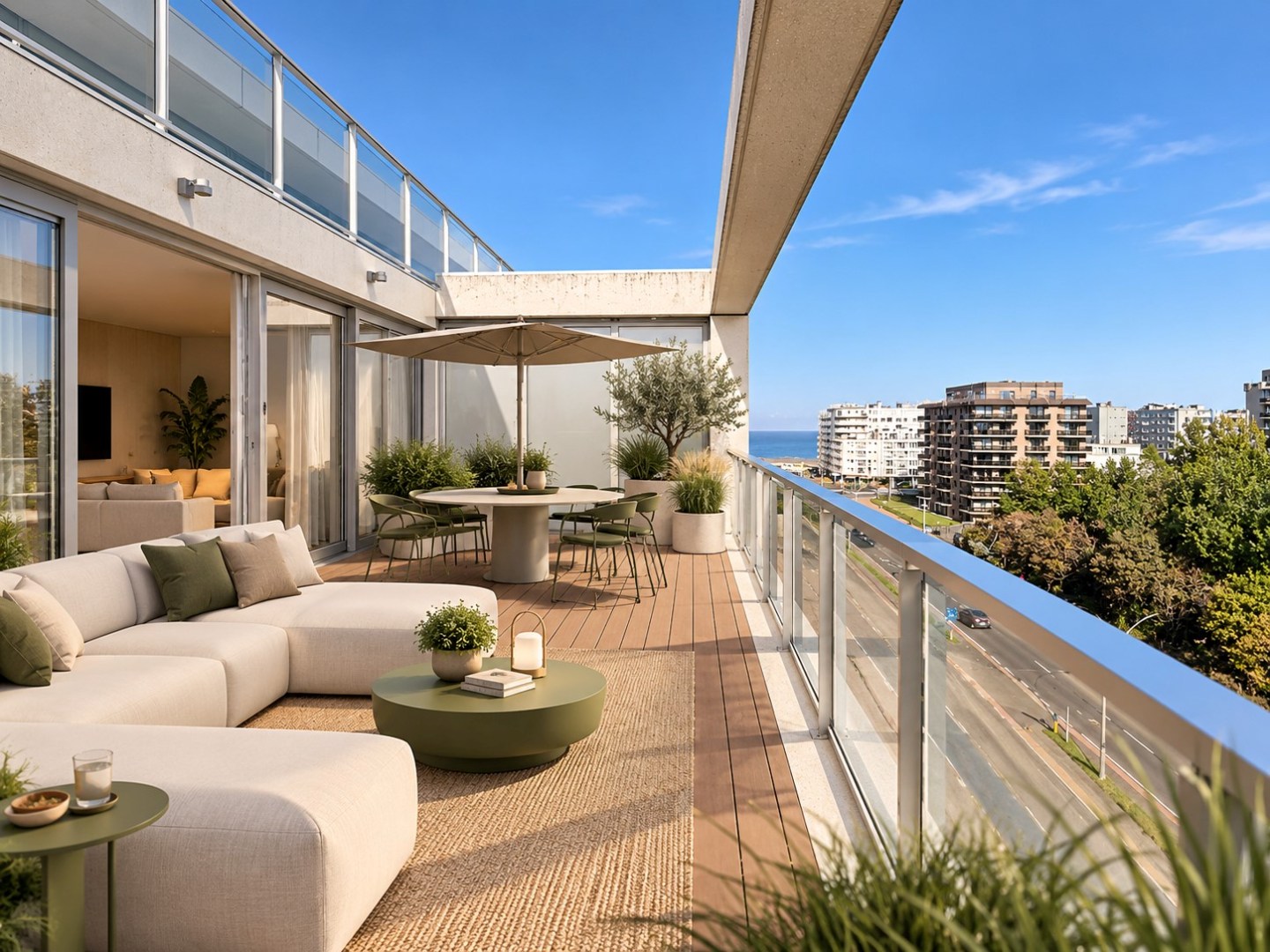 Dakappartement met prachtig zicht op de golf en grote terrassen 
