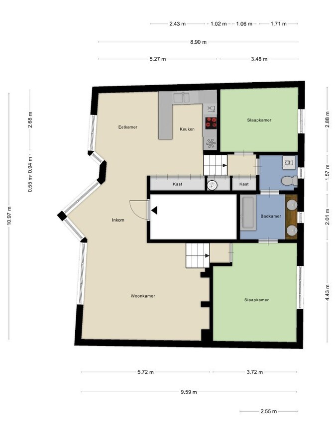 Appartement met 2 slpks in centrum van Kontich 