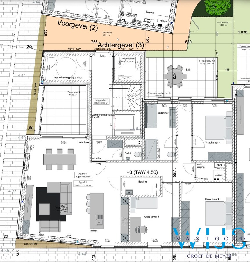 Ruim gelijkvloers nieuwbouwappartement met tuin en 2 terrassen 