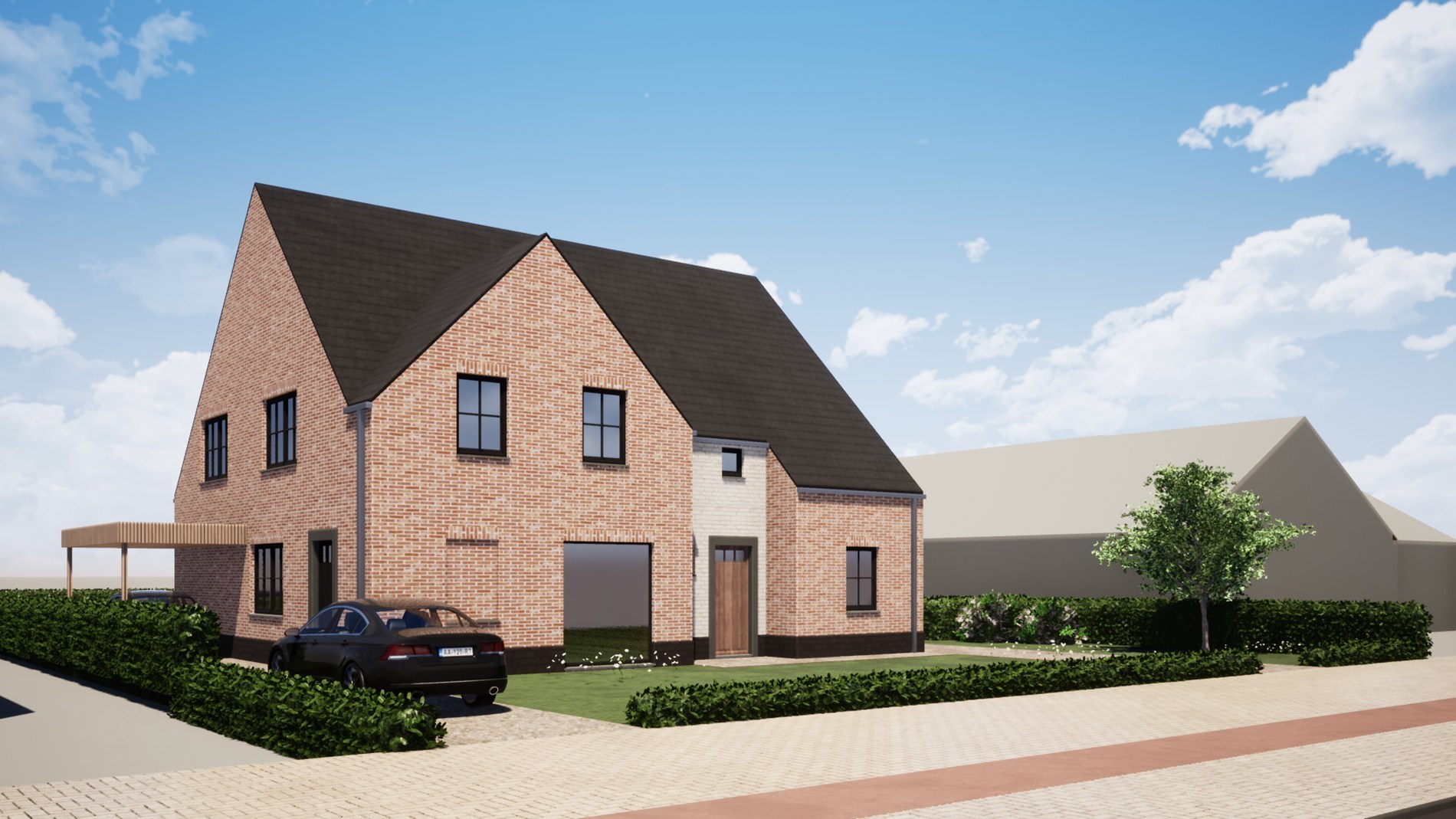 Ruime halfopen bebouwing met 3 slaapkamers, bureau en landelijk verzicht te Aartrijke 