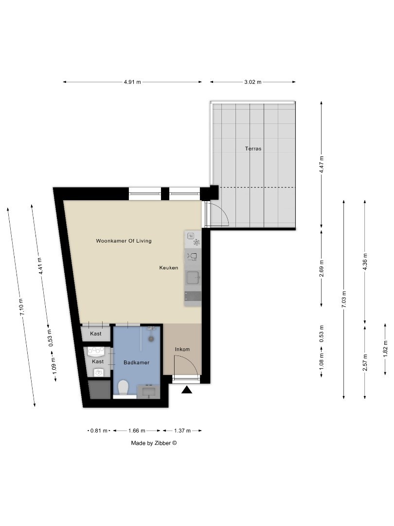 Nieuwbouw studio met 15,1m2 terras in hartje Leuven met kelderberging en parkeermogelijkheden! 6% BTW mogelijk! 