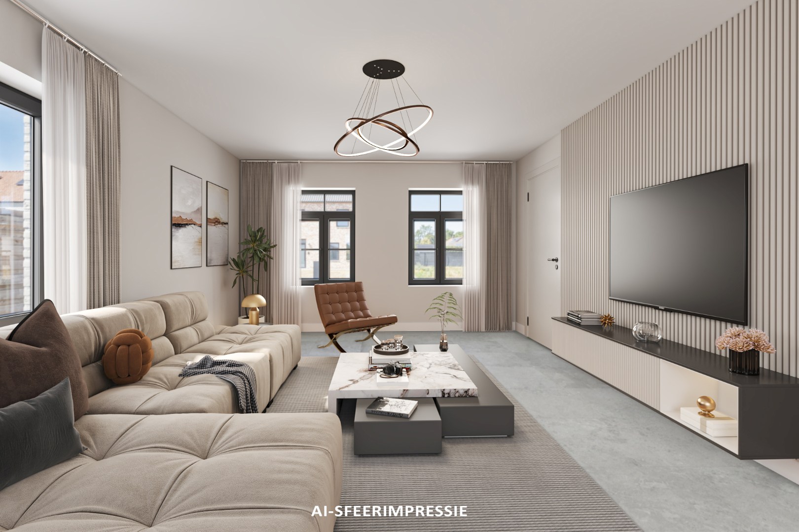 Nieuwbouw-woning in landelijke stijl met 3 slpk op 3 a 82 ca. 