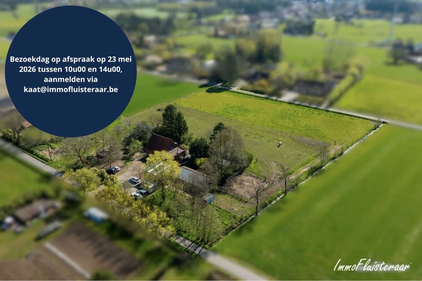 BEZOEKDAG OP 23 MEI VAN 10U TOT 14U. Landelijk gelegen woning met stallen en handig bijgebouw op ca. 7.025 m² (Optie aankoop extra aanpalend weiland van 5.735 m2) 