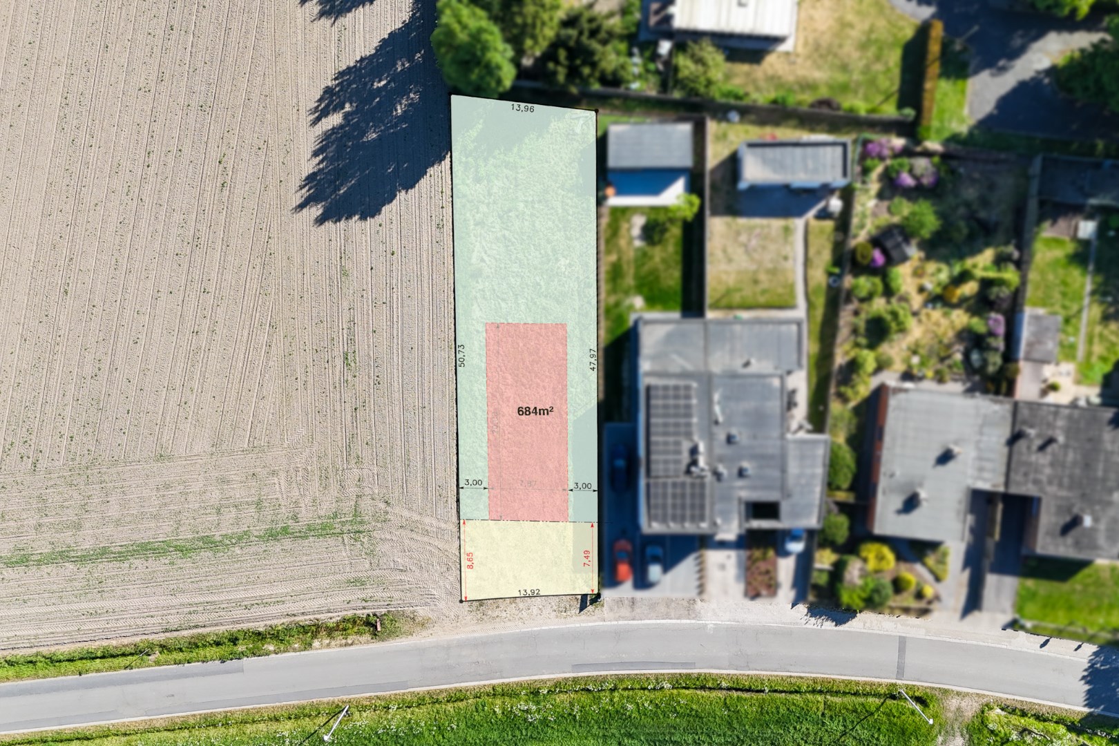 Bouwgrond voor open bebouwing in landelijke omgeving te Roksem (684 m²) 