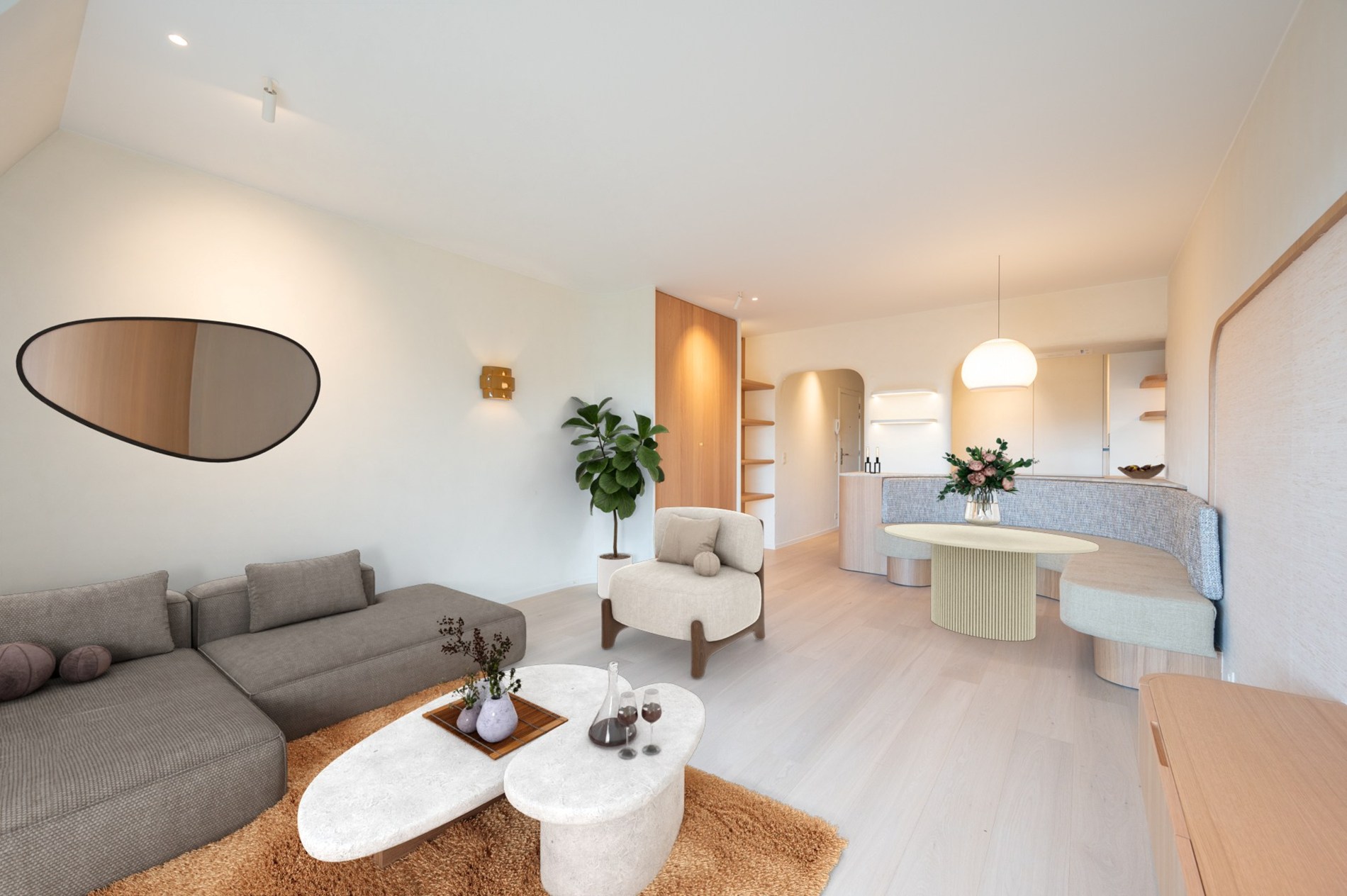 Klassevol appartement gelegen in een charmante villaresidentie in het Zoute. 