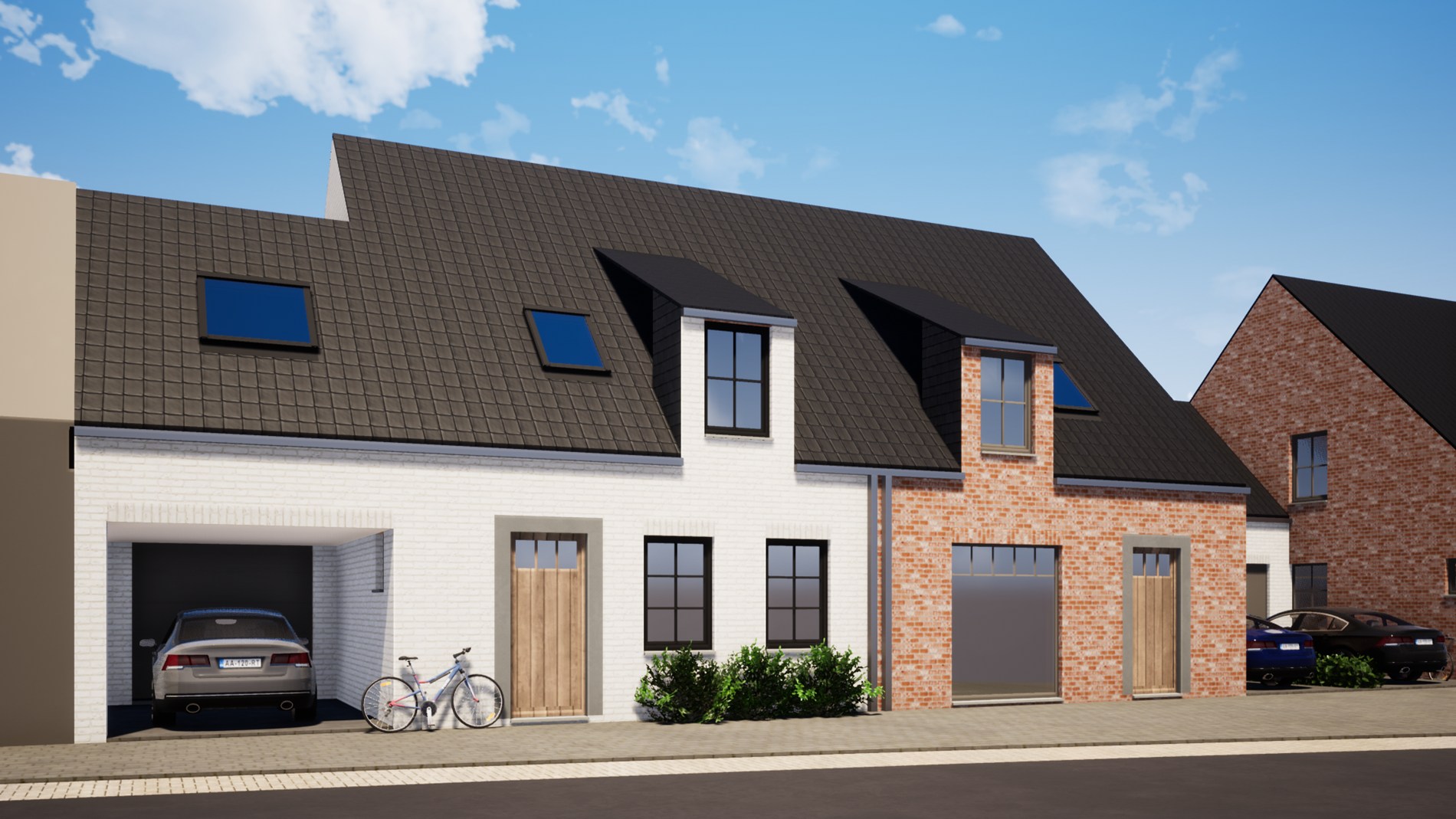 Idyllisch gelegen nieuwbouwwoningen met landelijke verzichten te Alveringem 