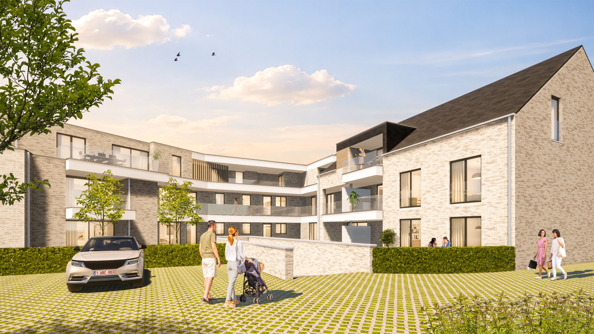 Ruim appartement (117 m²) met 2 slpk en overdekt terras. 