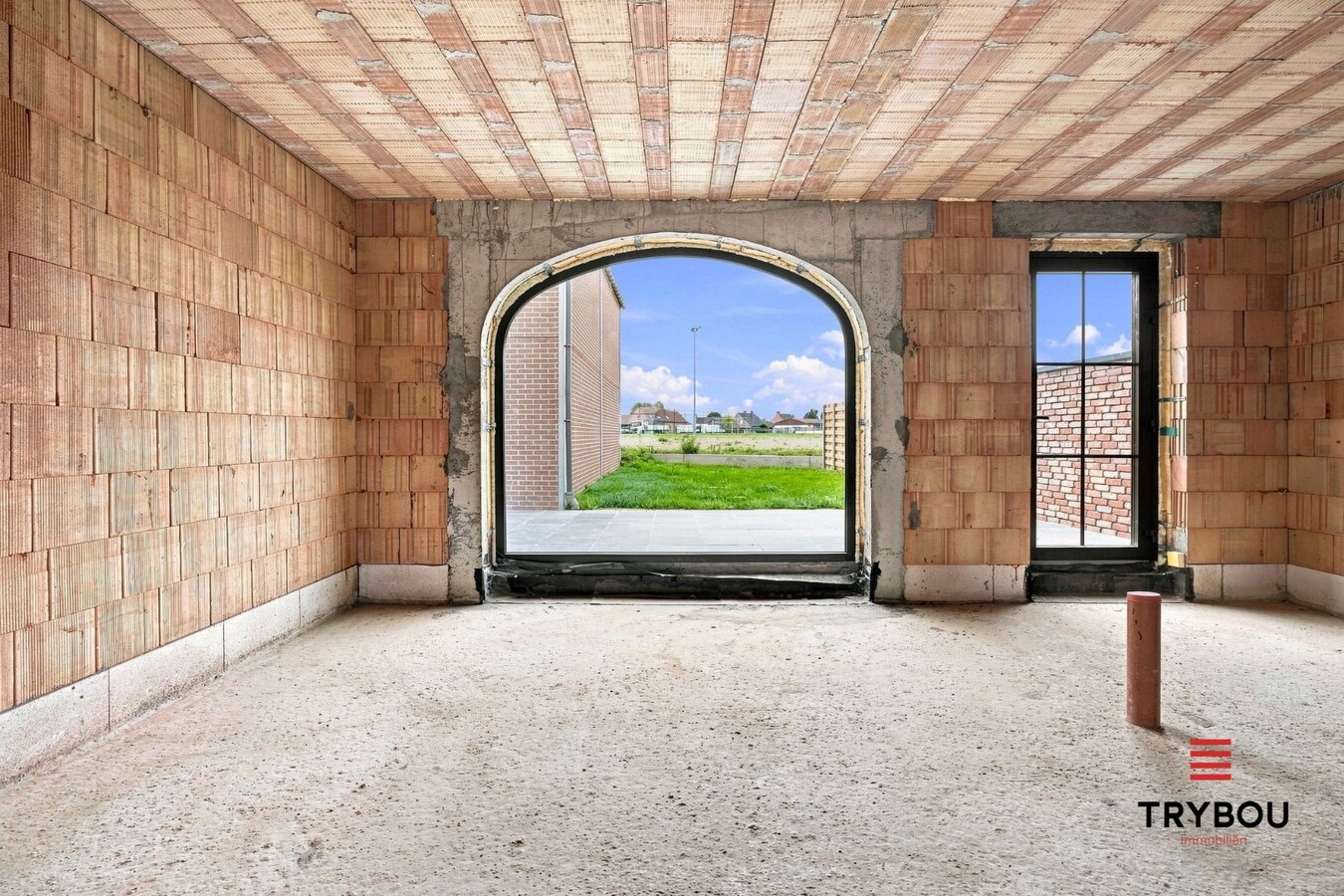 Ruime casco halfopen nieuwbouw met loods van 194m² in Merkem! 