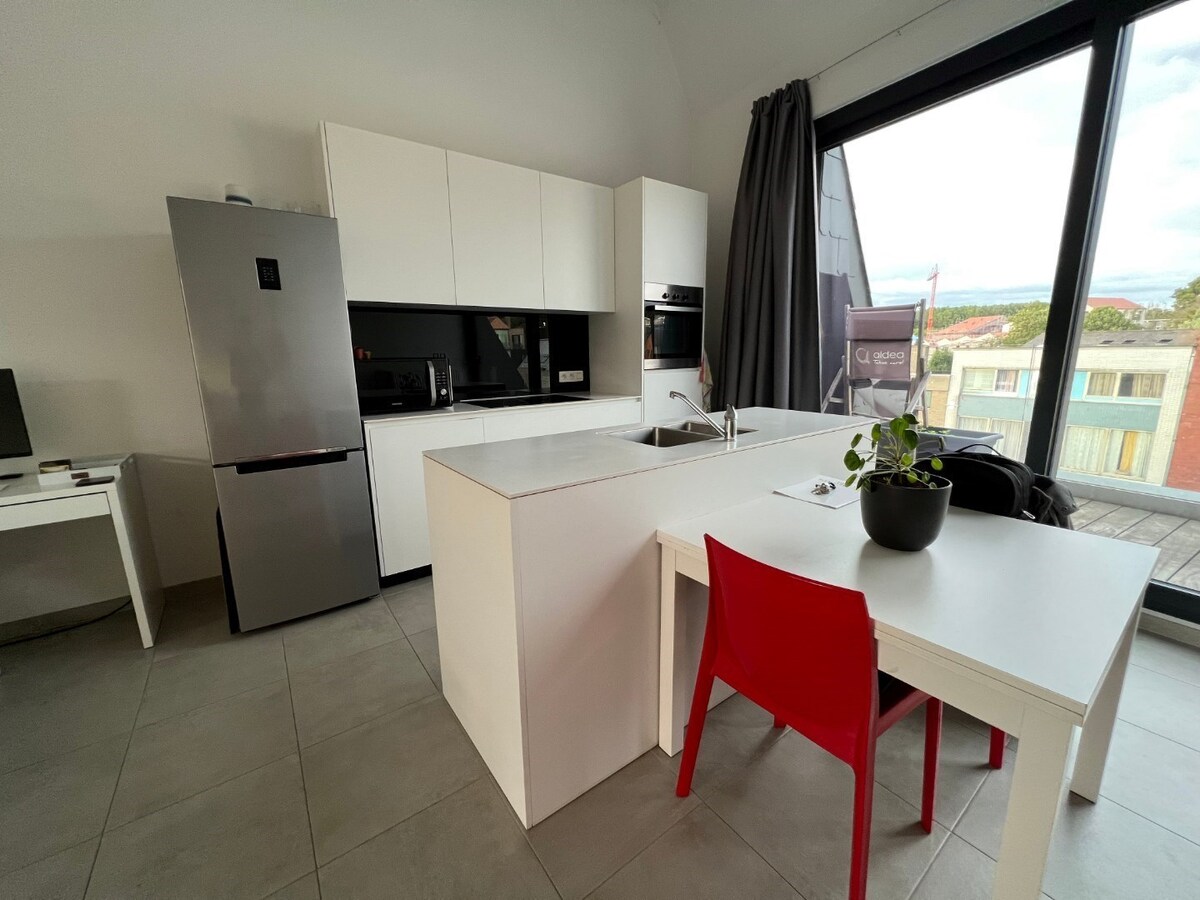 Uniek appartement (2 SUPER terrassen) op de Gaverse Markt !   LOFT-gevoel (hoogte : 3 m). 