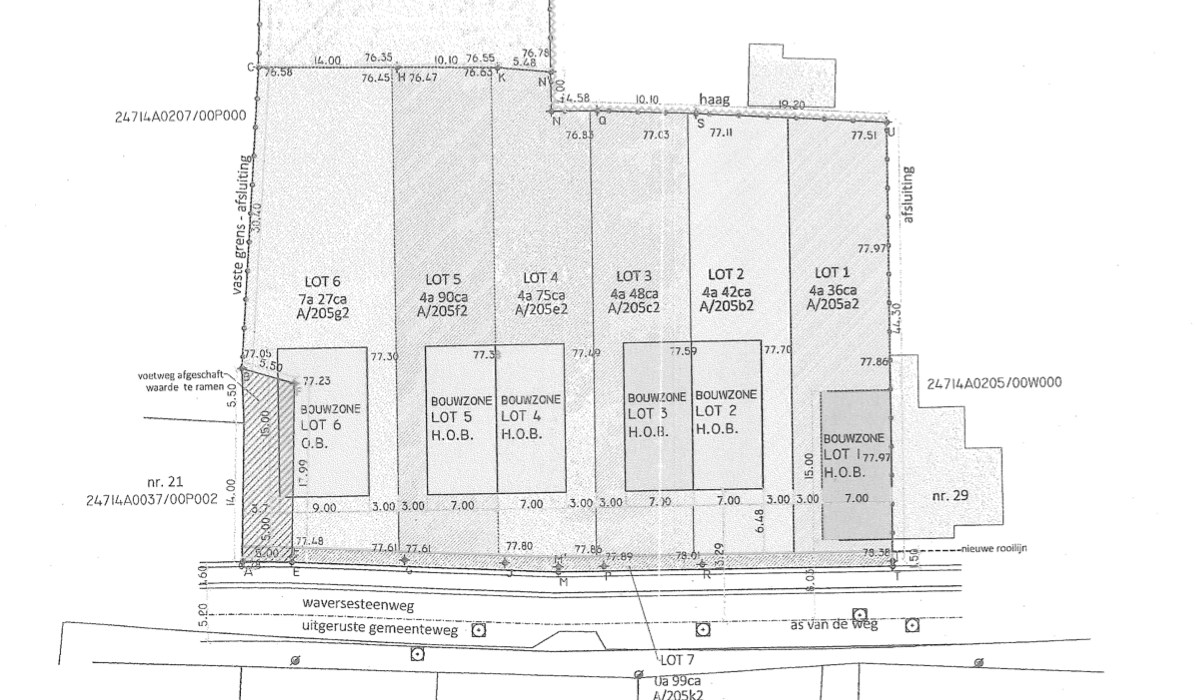 Bouwgrond voor open bebouwing met perceeloppervlakte van 6a96ca – Perceelbreedte: 15.70  m 