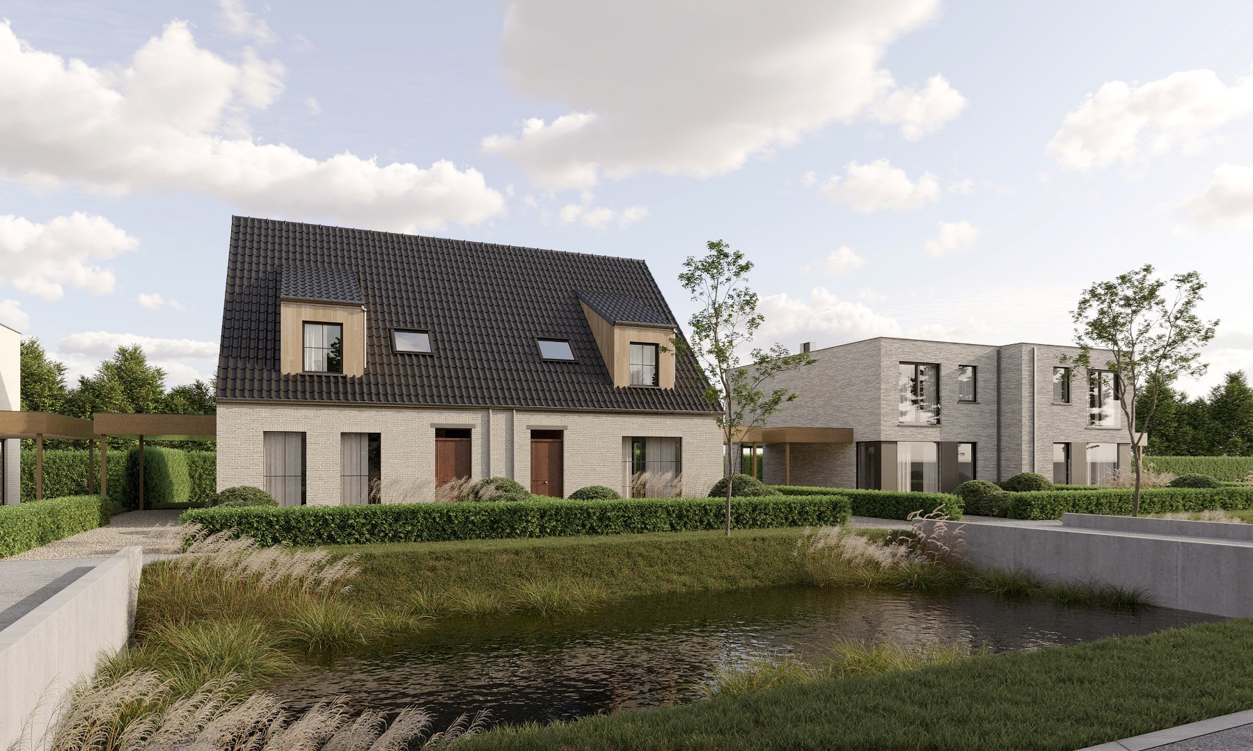 Prachtige landelijke halfopen bebouwing in een groene omgeving nabij het kanaal Plassendale-Nieuwpoort te Leffinge 
