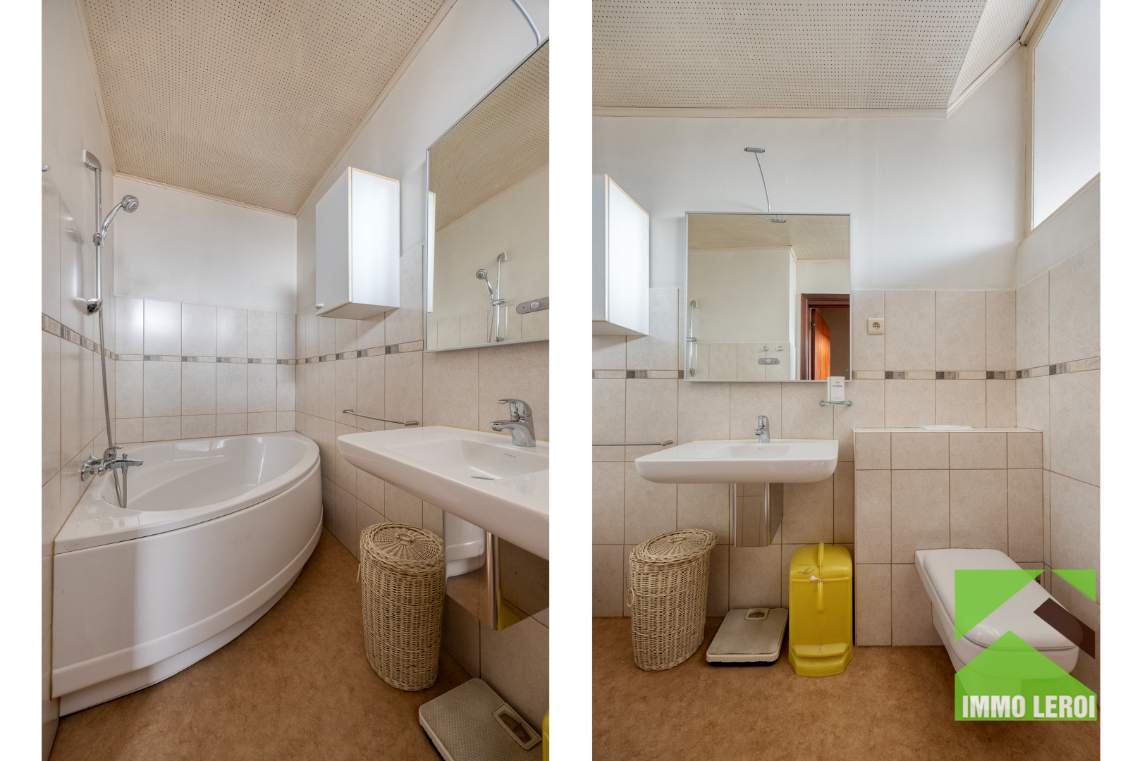 Badkamet met hoekbad en toilet