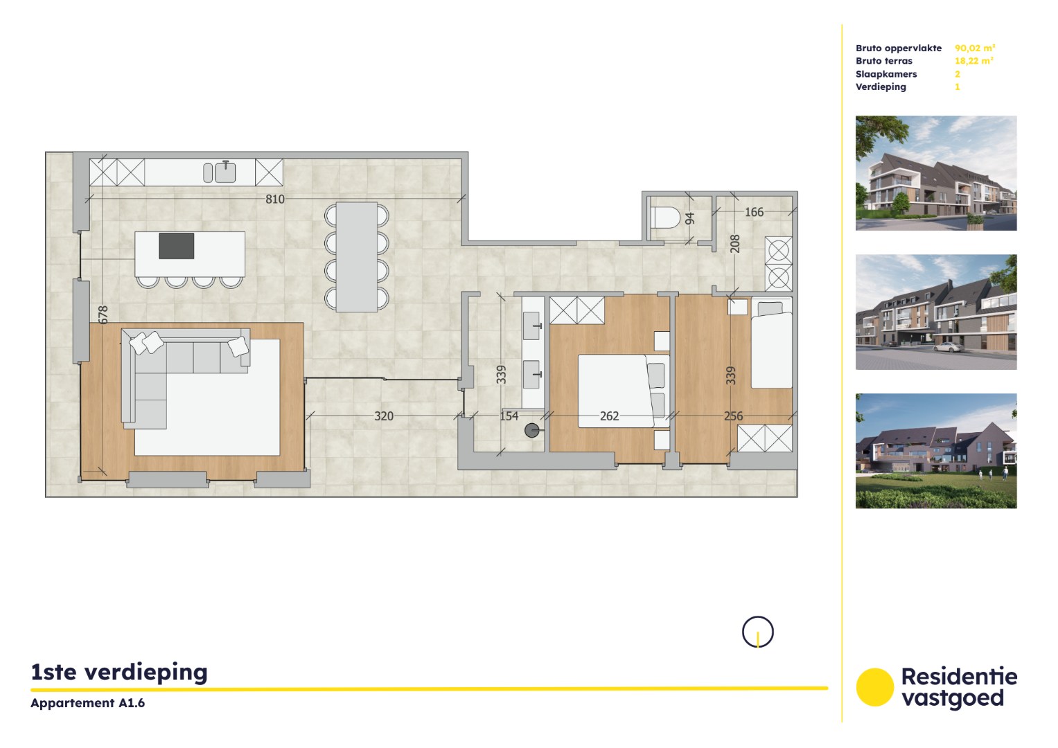 Kwalitatief 2-slaapkamerappartement op eerste verdieping in Residentie Soetkin 
