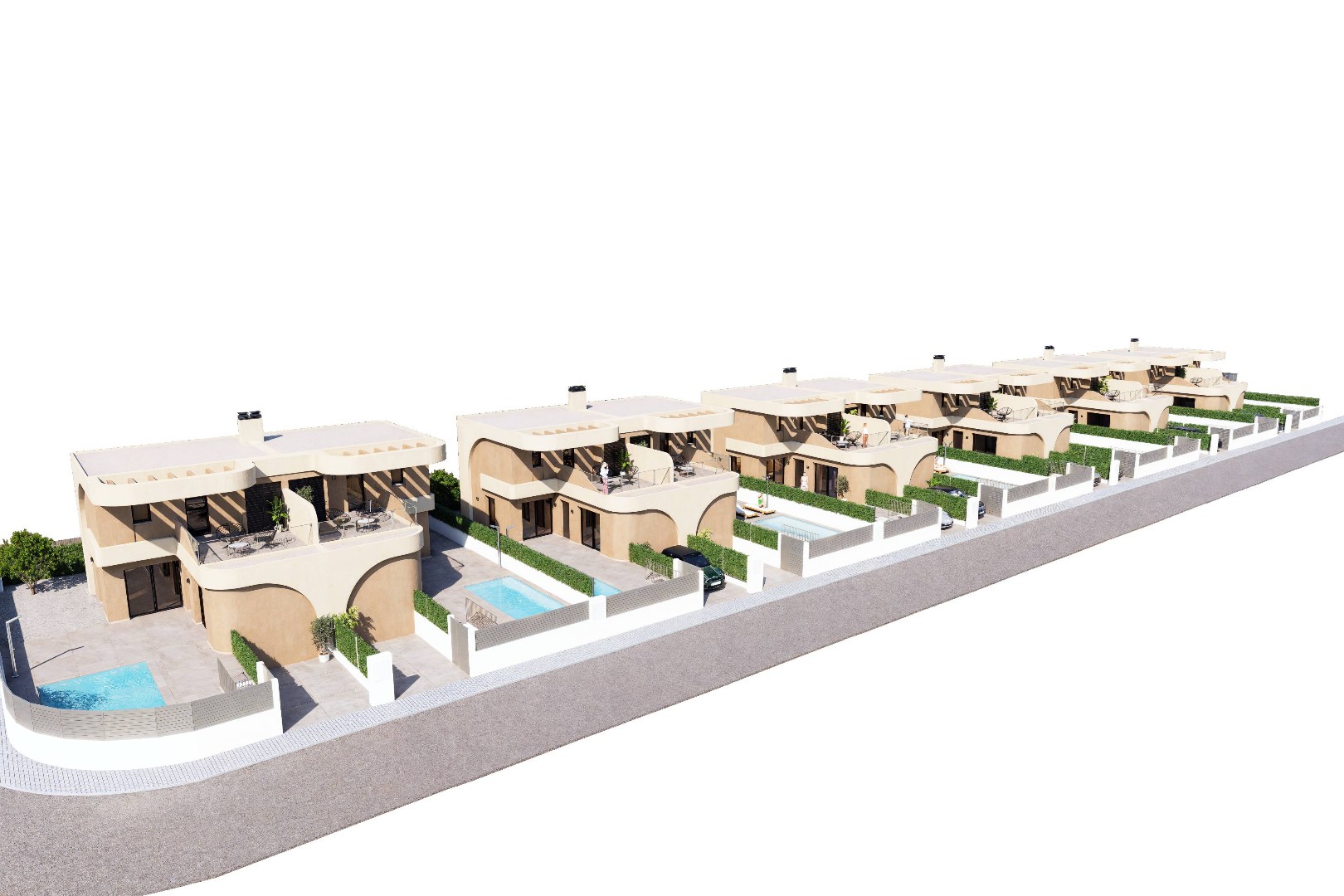 Prachtige villa's met drie slaapkamers aan de zuidelijke Costa Blanca. 