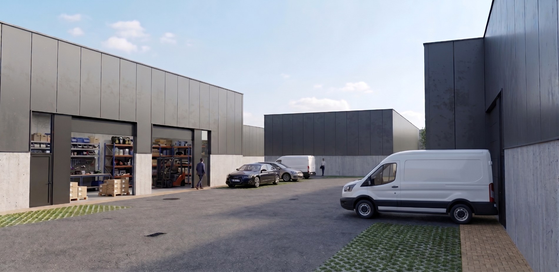 Nieuw te bouwen magazijnen te koop aan N14 in Zandhoven