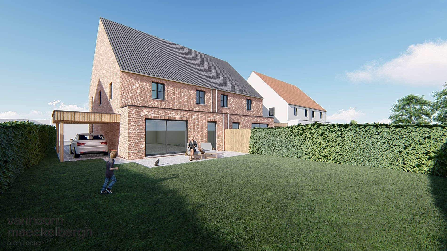 Ruime nieuwbouwwoningen in landelijke setting te Zevekote (Gistel) 